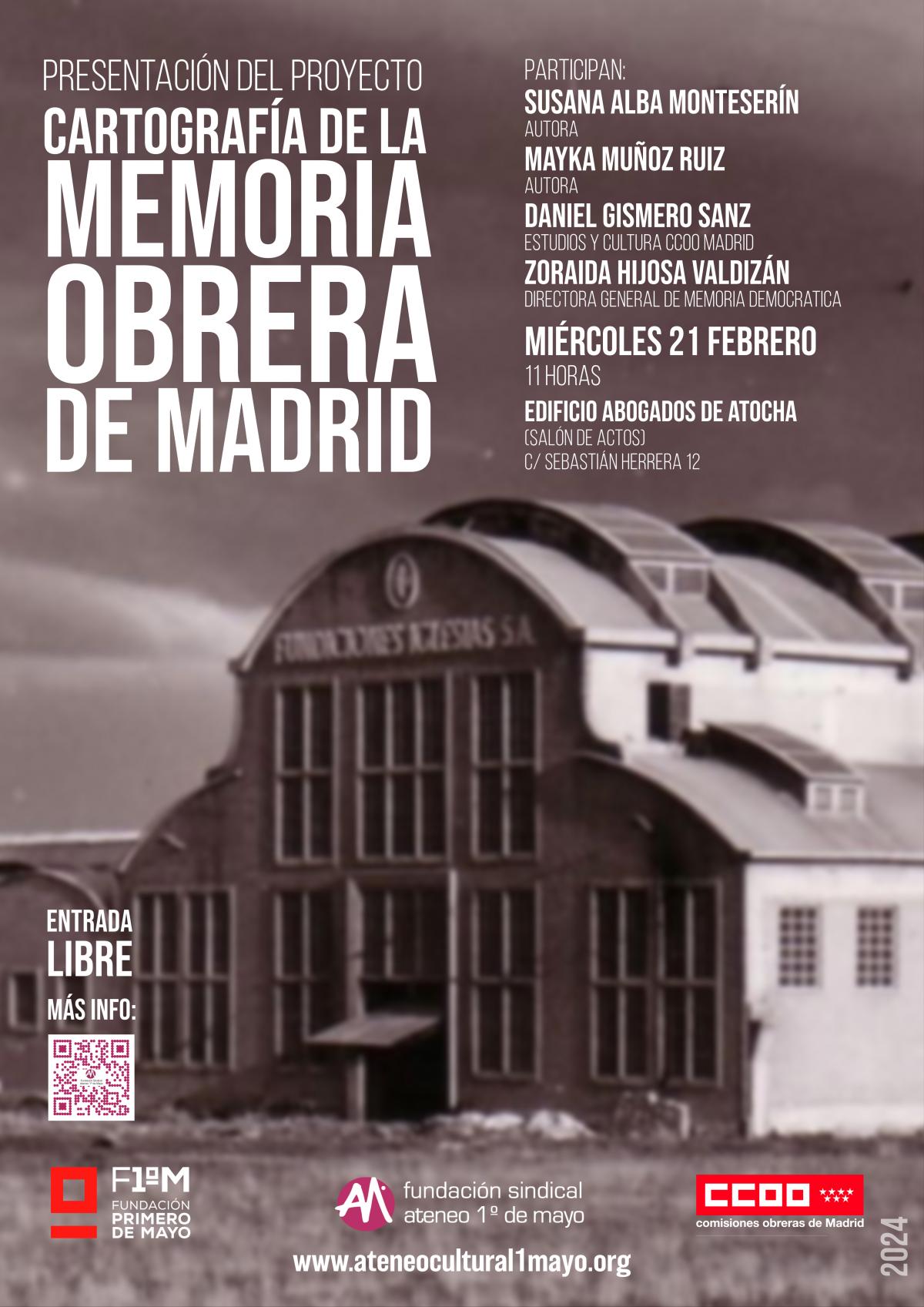 Cartografa de la memoria obrera de Madrid CARTEL