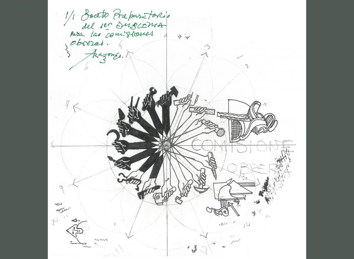 Boceto Ángel Aragonés. Colección Archivo de Historia del Trabajo (AHT) de la Fundación 1º de Mayo.