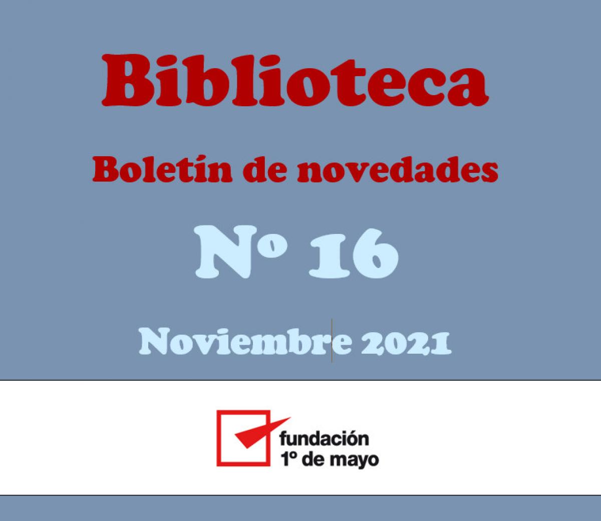 Boletn de Novedades Bibliogrficas n 16
