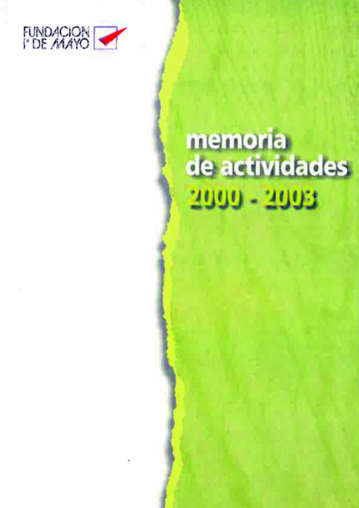Portada Memoria 2000-2003