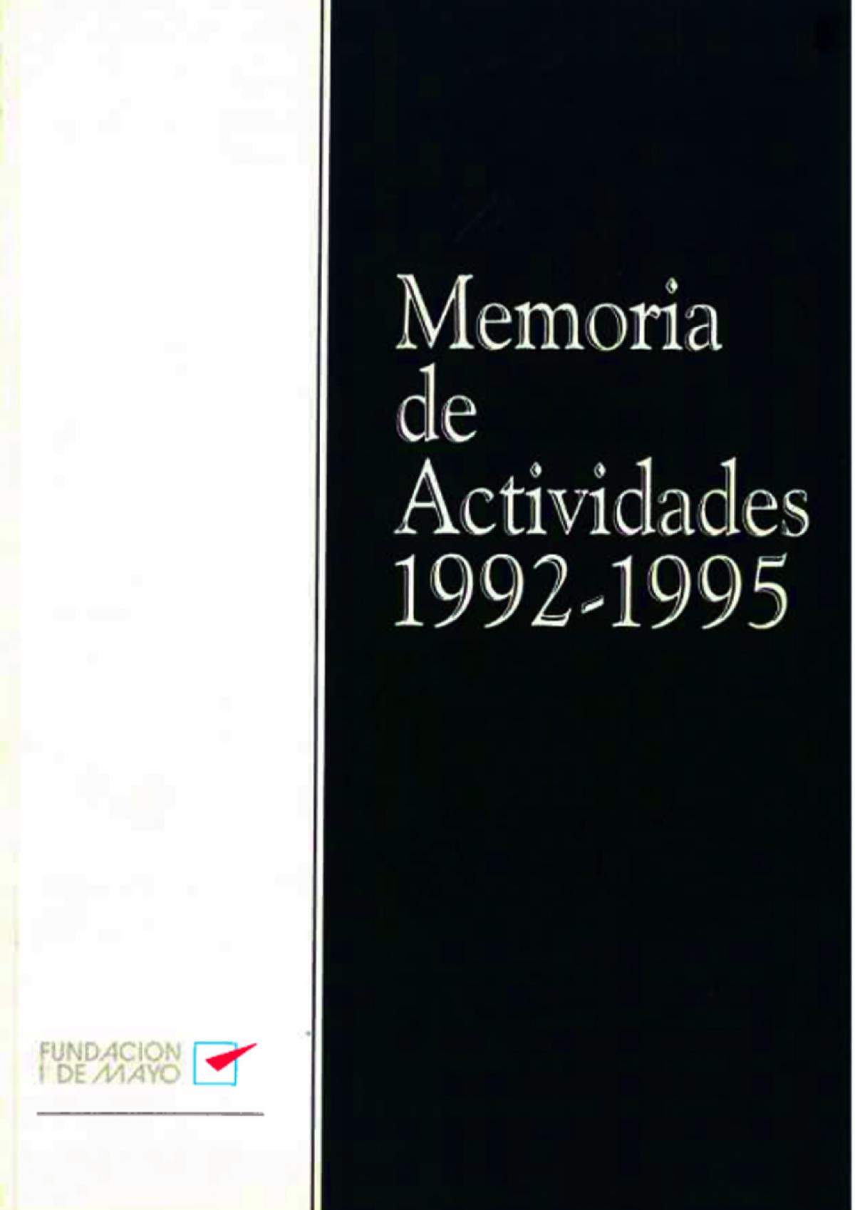 Portada Memoria 1992-1995